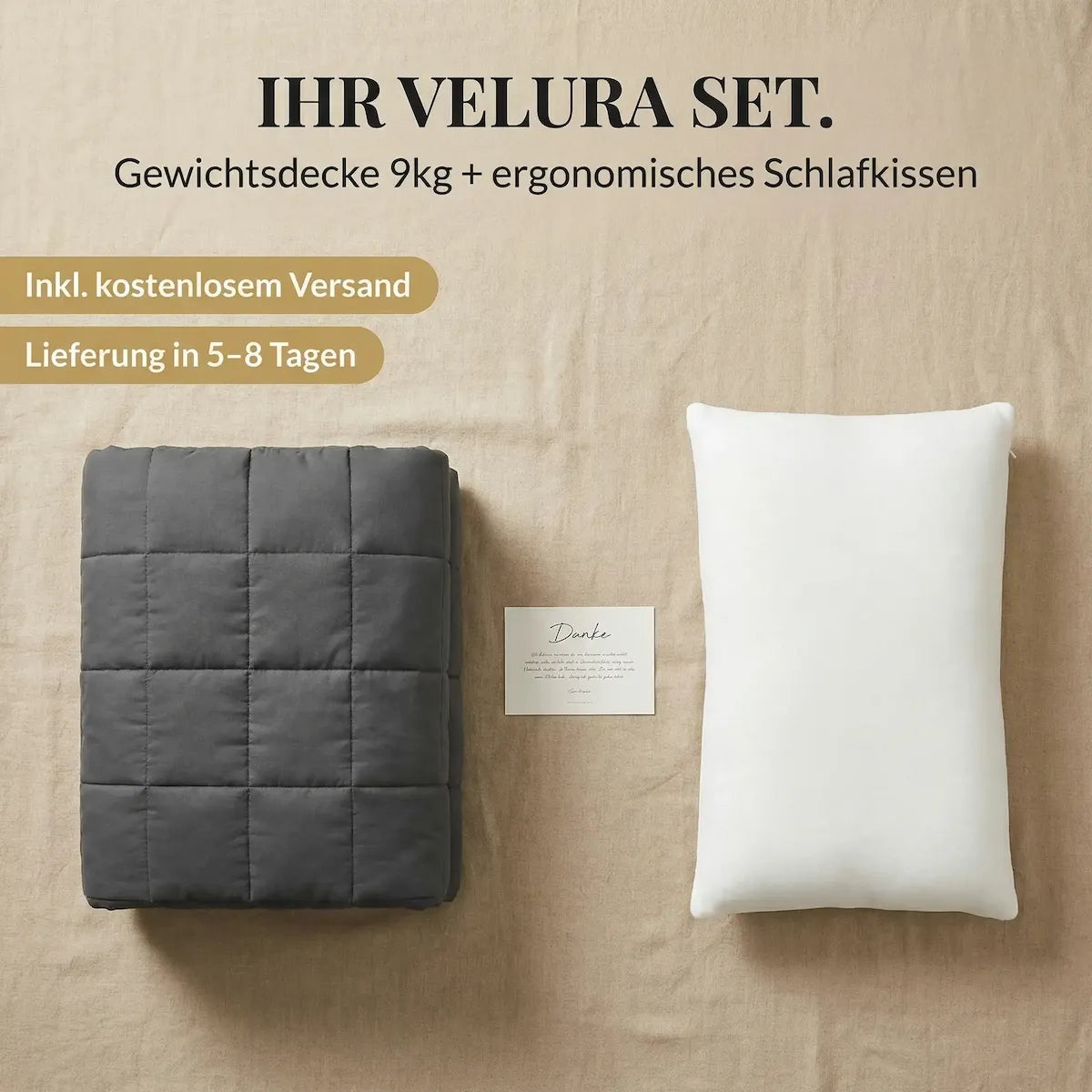 9kg gleichmäßig verteilt durch 10x10cm Mikro-Glasperlen-Kammern – DTP Tiefendruckstimulation